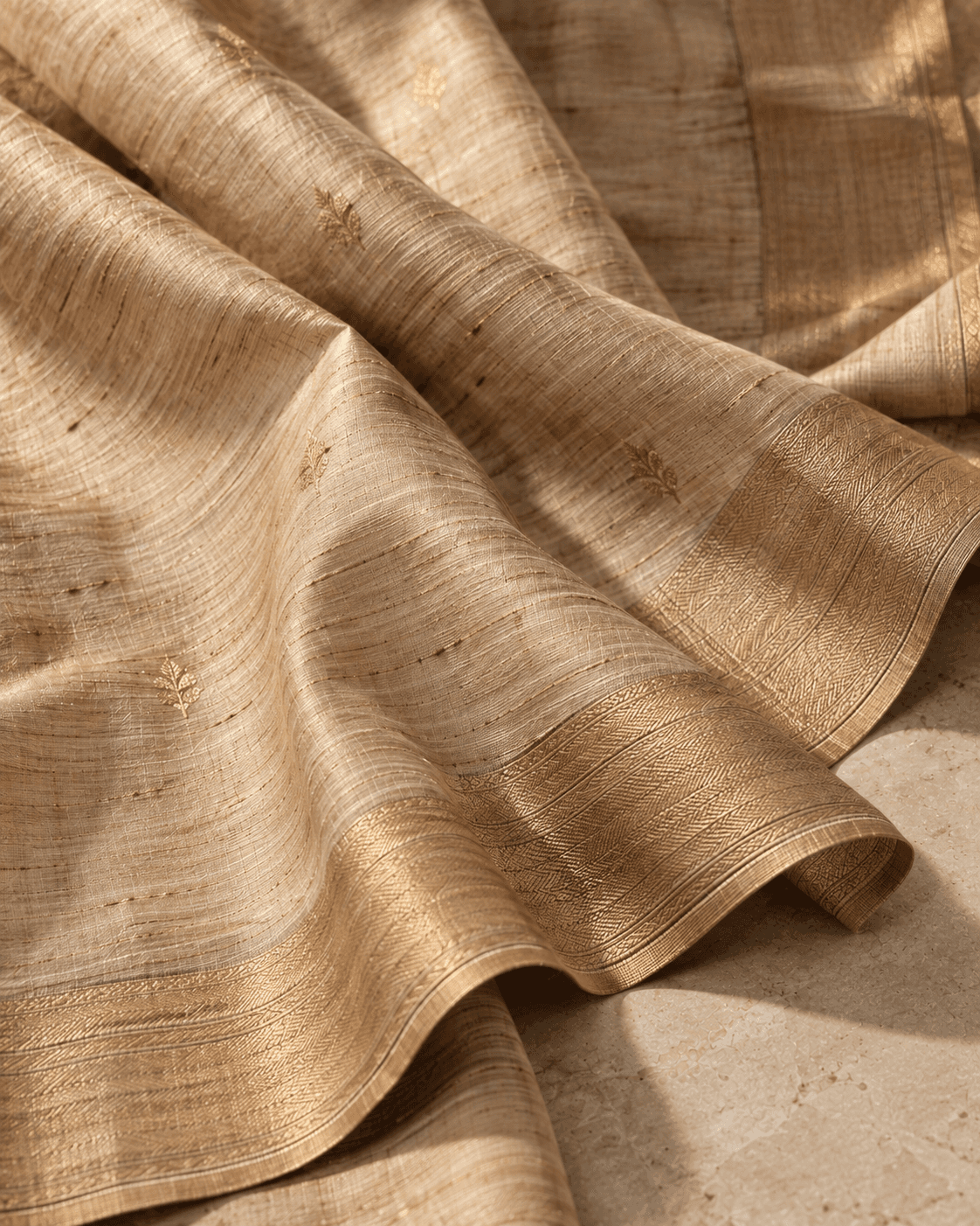 Tussar silk textile